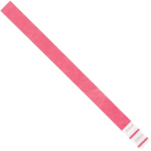 B O X MANAGEMENT, INC. WR101PK Tyvek Wristbands, 3/4in x 10in, Pink, Case Of 500