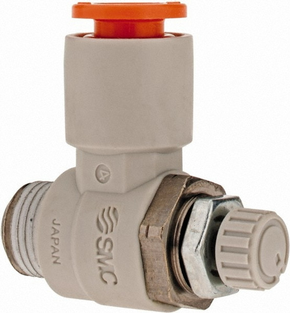 SMC PNEUMATICS AS2201F-N01-07S Air Flow Control Valve: Flow Control Elbow, Tube x MNPT, 1/4" Tube OD