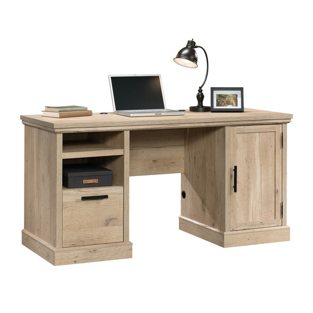 SAUDER WOODWORKING CO. 427030 Sauder Aspen Post 59inW Computer Desk, Prime Oak