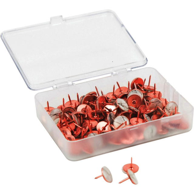 UBRANDS, LLC U Brands 3090U0624  Metal Thumbtacks, Marble with Rose Gold Prong, 100-Count (3090U06-24) - 0.38in Shank - 0.44in Head - 100 / Pack - Rose Gold, Marble - Steel, Metal