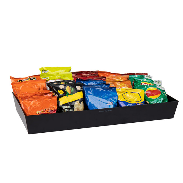 EMS MIND READER LLC SNACKORGT-BLK Mind Reader Snack Tray Countertop Organizer Condiment Holder, 3/1/4inH x 12inW x 24inL, Black