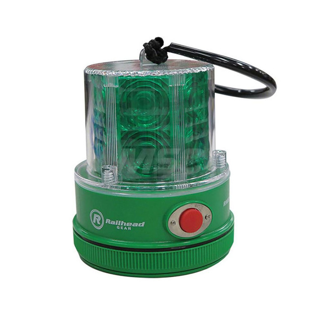 Railhead Corporation RM18-LED G Revolving Light: Green, Magnetic Mount