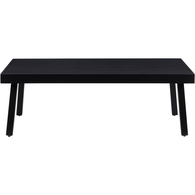 LINON HOME DECOR PRODUCTS, INC OFDP2754 Linon Abilene Aluminum Outdoor Coffee Table, 16-1/4inH x 47-1/4inW x 25inD, Black