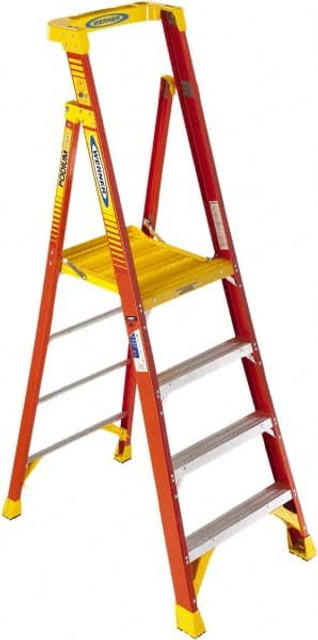 Werner PD6204 4-Step Fiberglass Step Ladder: Type IA, 4' High