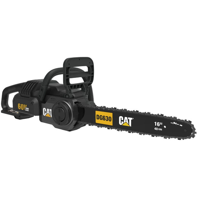 CAT DG630.9 Chainsaws; Power Type: Battery ; Bar Length (Inch): 16 ; Voltage: 60V ; Chain Pitch (Decimal Inch): 0.3750 ; Chain Speed: 68.9 ft/sec ; Batteries Included: No