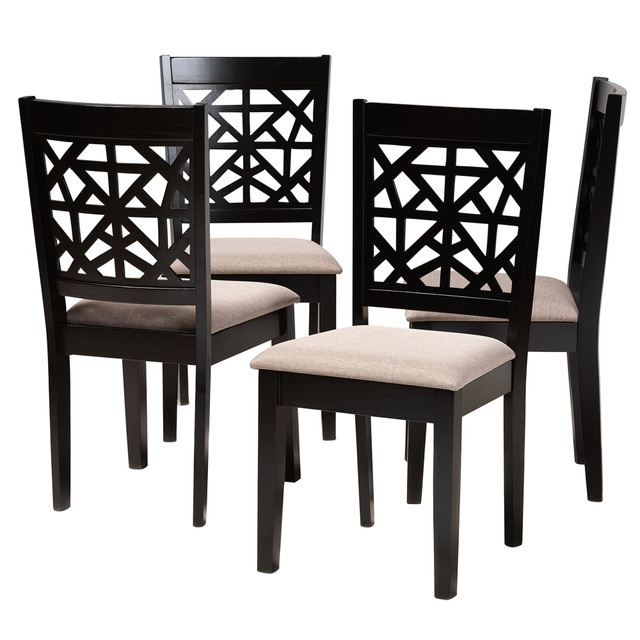 WHOLESALE INTERIORS, INC. Baxton Studio 2721-10764  Jackson Dining Chairs, Sand/Espresso Brown, Set Of 4 Dining Chairs