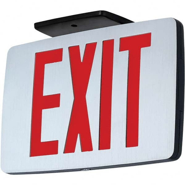 Hubbell Lighting 93047787 Illuminated Exit Signs; Number of Faces: 2; Light Technology: LED; Letter Color: Red; Mount Type: Surface Mount; Housing Material: Aluminum; Housing Color: White; Battery Type: Sealed Nickel Cadmium; Wattage: 1 W; Overall Le