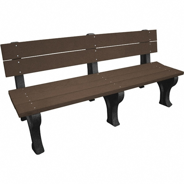 Vestil BEN-PTDB-72-BKB 6' Long x 26-1/4" Wide, Recycled Plastic Bench Seat