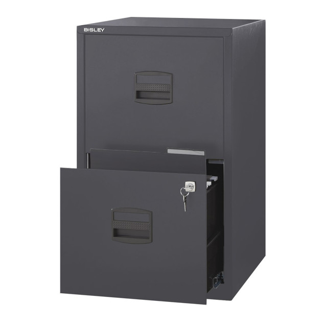 BISLEY FILE2-CH  PFA 16inD Vertical 2-Drawer File Cabinet, Charcoal