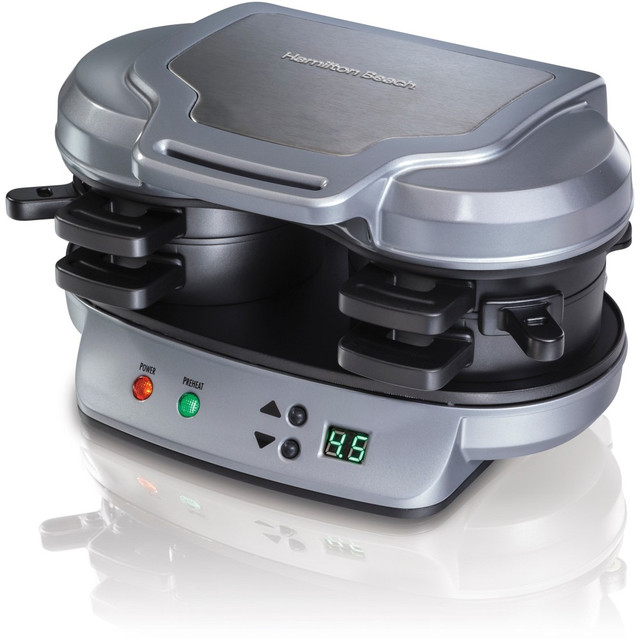 HAMILTON BEACH BRANDS INC. 25490 Hamilton Beach Dual Breakfast Sandwich Maker (25490) - Silver HAMILTON BEACH BRANDS INC. 25490 Hamilton Beach Dual Breakfast Sandwich Maker (25490) - Silver