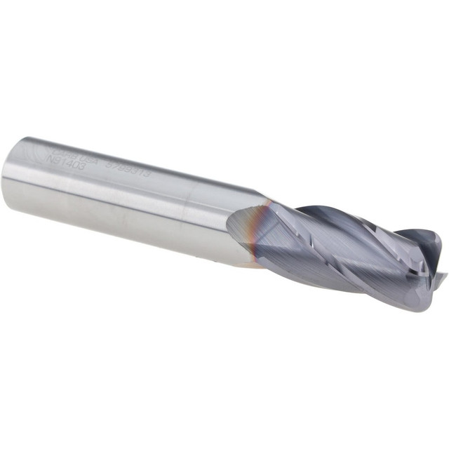 Niagara Cutter 17007168 Corner Radius End Mill: 1/2" Dia, 1" LOC, 0.0900" Radius, 4 Flute, Solid Carbide