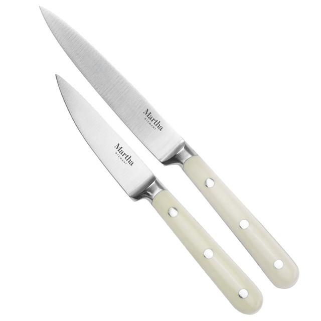 GIBSON OVERSEAS INC. Martha Stewart 995118100M  Stainless Steel 2-Piece Cutlery Set, Cream