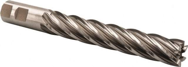 Hertel E1036056 Square End Mill: 7/8'' Dia, 5'' LOC, 7/8'' Shank Dia, 7-1/4'' OAL, 6 Flutes, High Speed Steel