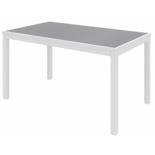 KENTUCKIANA FOAM INC 840031918185 KFI Studios Eveleen Rectangle Outdoor Patio Table, 29inH x 32inW x 55inD, Gray/White