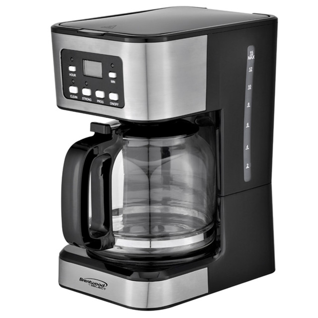 TODDYs PASTRY SHOP Brentwood 995115734M  12-Cup Programmable Digital Coffee Maker, Black