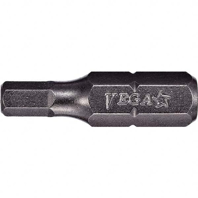 VEGA Industries 125HT030A Hex Screwdriver Insert Bit: 1/4" Drive, 1" OAL