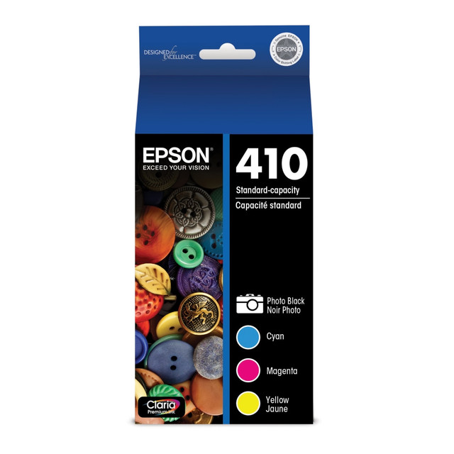 EPSON AMERICA INC. Epson T410520-S  410 Claria Premium Black And Cyan, Magenta, Yellow Ink Cartridges, Pack Of 4, T410520-S