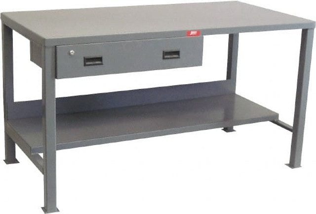 Jamco UN372 Stationary Heavy-Duty Workbench with Drawer: Gray