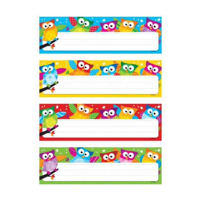 BAUMGARTENS T-69910BN TREND Owl-Stars! Desk Toppers Name Plates Variety Pack, 2 7/8in x 9 1/2in, 32 Per Pack, 6 Packs