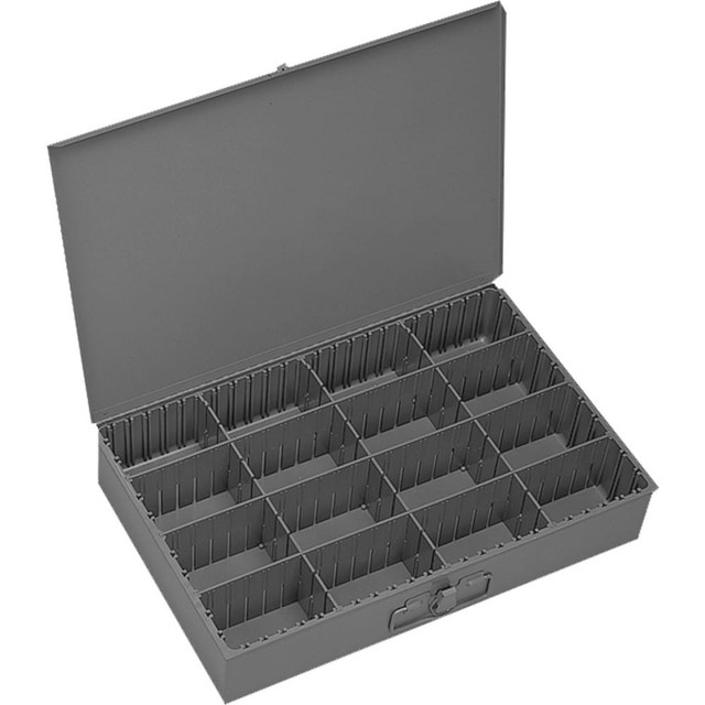 Durham 131-04-CLASSC Small Parts Boxes & Organizers; Product Type: Compartment Box ; Width (Inch): 18 ; Depth (Inch): 12 ; Height (Inch): 3 ; Color: Blue ; Additional Information: Compartments are Adjustable