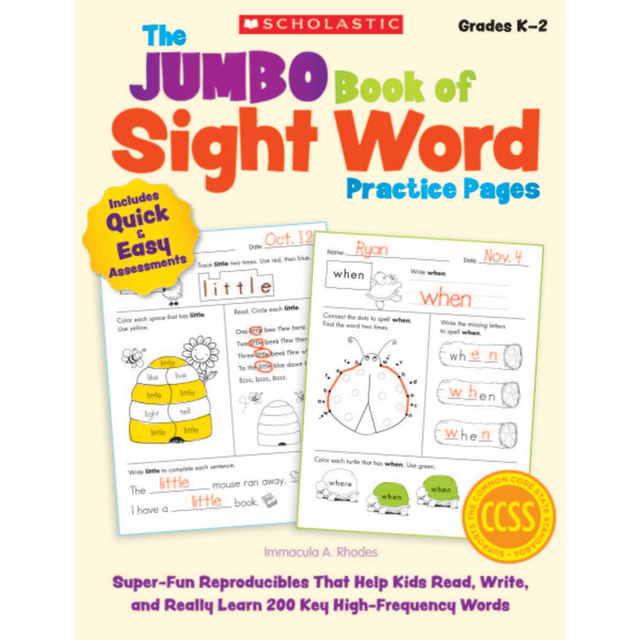 SCHOLASTIC INC 9780545489720 Scholastic The Jumbo Book Of Sight Word Practice Pages