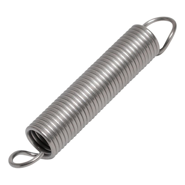 Associated Spring Raymond MCEM2001800183S Extension Springs; End Type: Full Twist Loop ; Outside Diameter (mm): 20.0000 ; Spring Rate: 1.0000 ; Material: Stainless Steel ; Overall Length (Decimal Inch): 7.3420 ; Initial Tension (N): 10.2