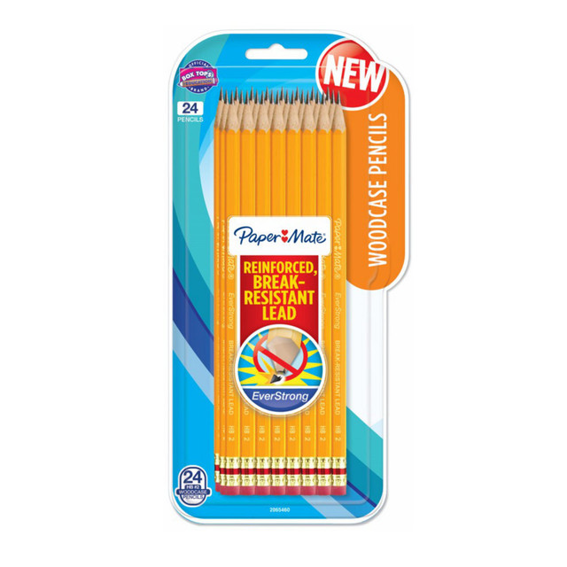 NEWELL BRANDS INC. 2065460 Paper Mate Everstrong Break-Resistant Pencils, #2 HB Lead, Pack Of 24 Pencils NEWELL BRANDS INC. 2065460 Paper Mate Everstrong Break-Resistant Pencils, #2 HB Lead, Pack Of 24 Pencils