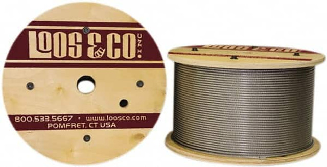 Loos & Co. SC033VA06-0500S 3/16" x 3/32" Diam, Stainless Steel Wire Rope