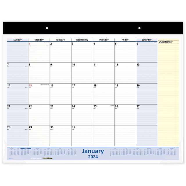 ACCO BRANDS USA, LLC AT-A-GLANCE SK7000024 2024-2025 AT-A-GLANCE QuickNotes 13-Month Monthly Desk Pad Calendar, 22in x 17in, January 2024 To January 2025, SK70000