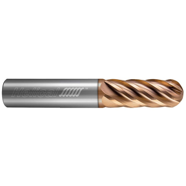 Helical Solutions 86025 Ball End Mill:  0.3125" Dia,  1.2500" LOC,  6 Flute,  Solid Carbide