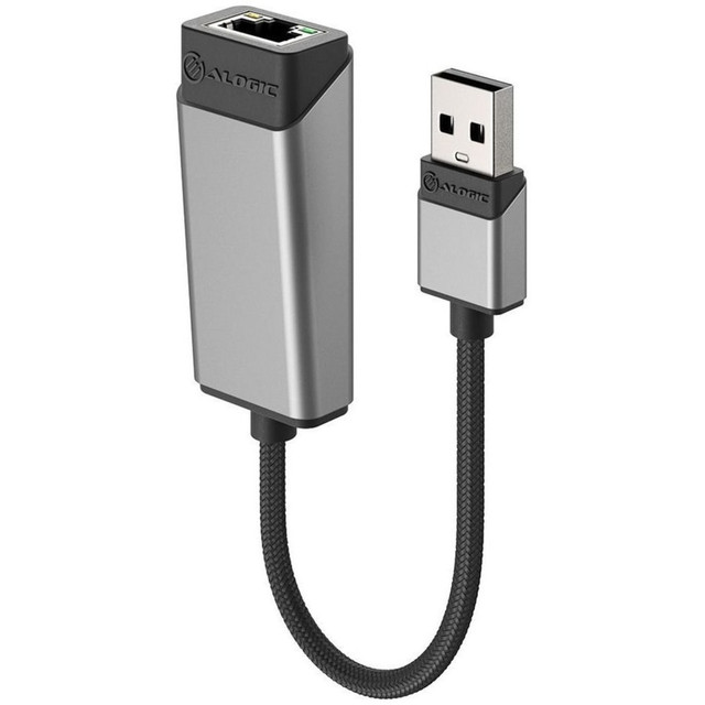 ALOGIC USA ULAGE-SGR ALOGIC Ultra USB-A (Male) to RJ45 Gbit Ethernet (Female) Adapter - Ultra USB-A (USB 3.0) to RJ45 Gigabit Ethernet Adapter -15cm