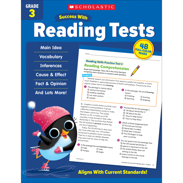 SCHOLASTIC TEACHER RESOURCES Scholastic 9781338798647  Success With Reading Tests, Grade 3