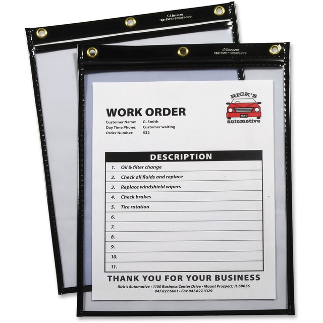 C-LINE PRODUCTS, INC. 50912 C-Line Super Heavyweight Plus Shop Ticket Holder, Stitched - Both Sides Clear, Black, 9 x 12, 15/BX, 50912 C-LINE PRODUCTS, INC. 50912 C-Line Super Heavyweight Plus Shop Ticket Holder, Stitched - Both Sides Clear, Black, 9 x 12, 15/BX, 50912