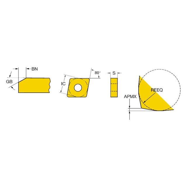 Sandvik Coromant 7941843 Turning Insert: CNGX1204L02518AXA 7014, Cubic Boron Nitride