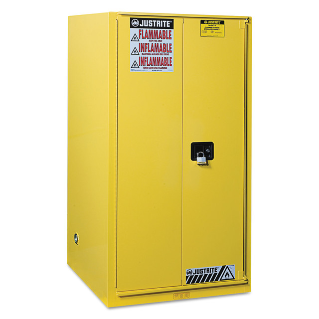 R3 SAFETY LLC 896010 Safety Cabinets for Combustibles, Manual-Closing Cabinet, 96 Gallon, Yellow