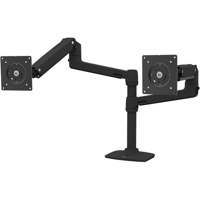 ERGOTRON 45-492-224  Mounting Arm for Monitor, Notebook, Display Screen, TV - Matte Black - Height Adjustable - 2 Display(s) Supported - 24in Screen Support - 39.90 lb Load Capacity - 100 x 75, 100 x 100, 75 x 75 - VESA Mount Compatible - Steel, Alum