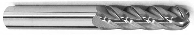 Accupro 12184923 Ball End Mill: 1" Dia, 2" LOC, 4 Flute, Solid Carbide