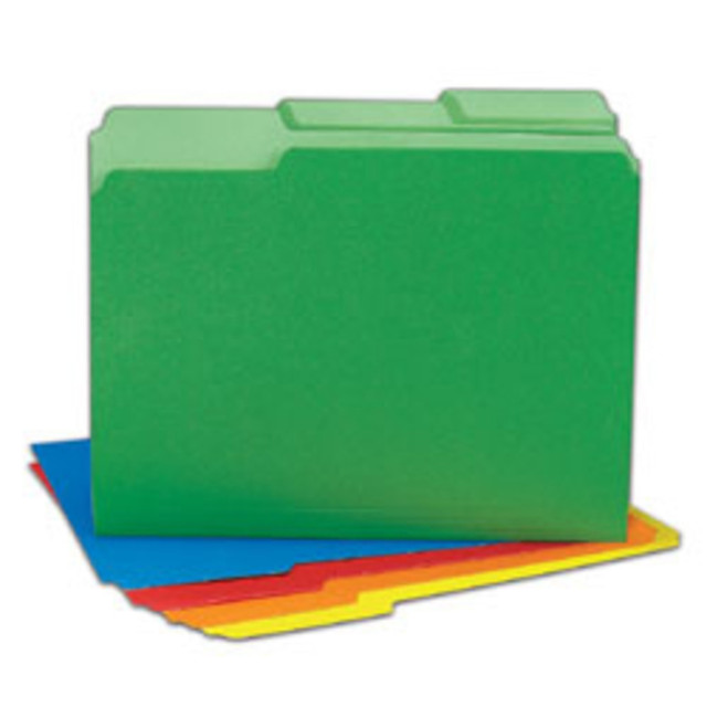 ESSELTE CORP Pendaflex 15213BGR  2-Tone Color Folders, 1/3 Cut, Letter Size, Bright Green, Pack Of 100