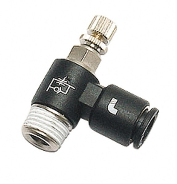 Legris 7660 08 17 Air Flow Control Valve: Miniature Flow Control, Tube x BSPP, 8mm Tube OD