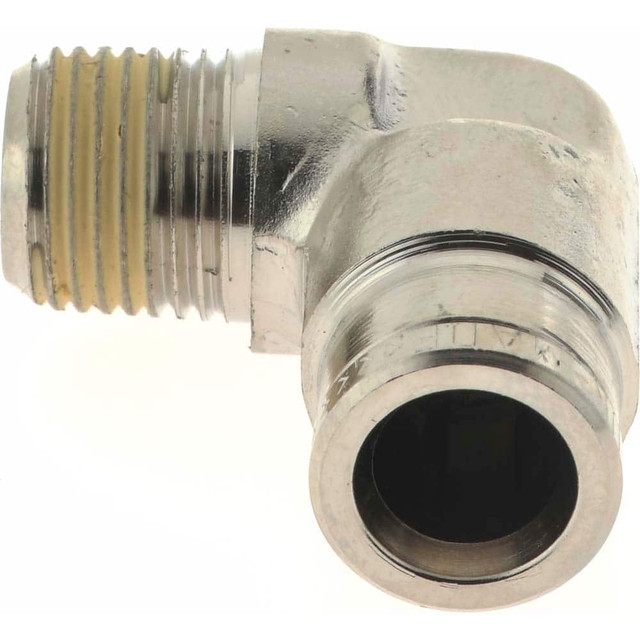 Norgren 124450418 Push-To-Connect Tube to Male & Tube to Male NPT Tube Fitting: Pneufit Fixed Male Elbow, 1/8" Thread, 1/4" OD