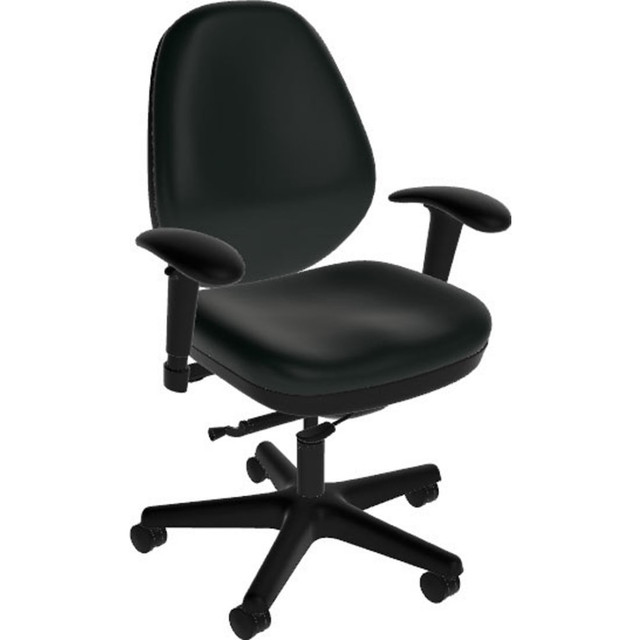 ANTHRO INTERNATIONAL, INC. DBA SITMATIC GU23SNPC7K/21501 Sitmatic GoodFit Mid-Back Chair With Adjustable Arms, Black Polyurethane/Black ANTHRO INTERNATIONAL, INC. DBA SITMATIC GU23SNPC7K/21501 Sitmatic GoodFit Mid-Back Chair With Adjustable Arms, Black Polyurethane/Black