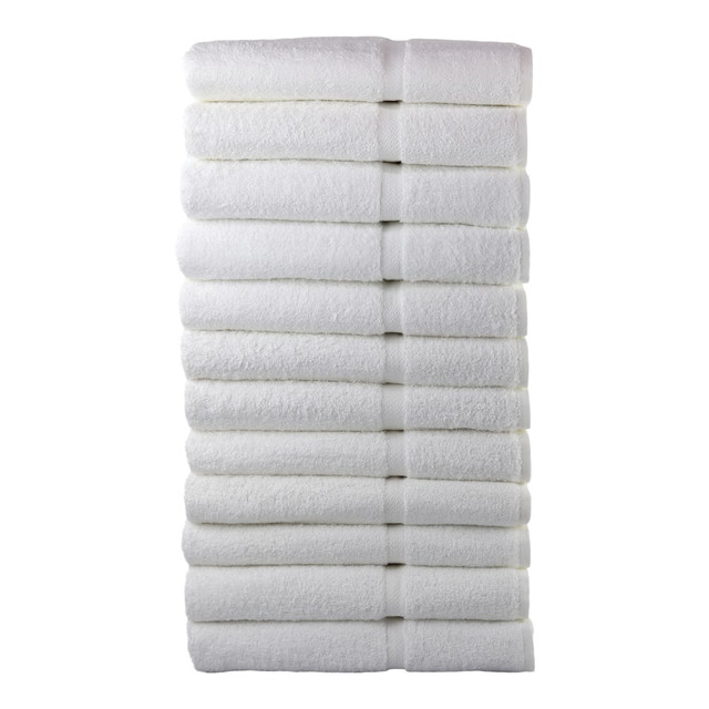 1888 MILLS, LLC B657-U-WHT-1-CT20 1888 Mills Crown Touch XL Bath Towels, 27in x 54in, White, Pack Of 36 Towels