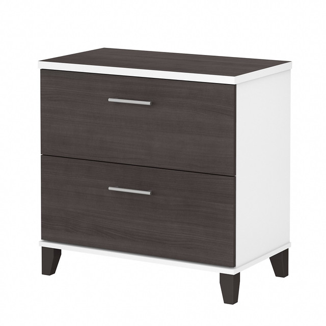 BUSH INDUSTRIES INC. WC81080 Bush Furniture Somerset 29-3/4inW x 16-3/4inD Lateral 2-Drawer File Cabinet, Storm Gray/White, Standard Delivery BUSH INDUSTRIES INC. WC81080 Bush Furniture Somerset 29-3/4inW x 16-3/4inD Lateral 2-Drawer File Cabinet, Storm Gray/White, Standard Delivery