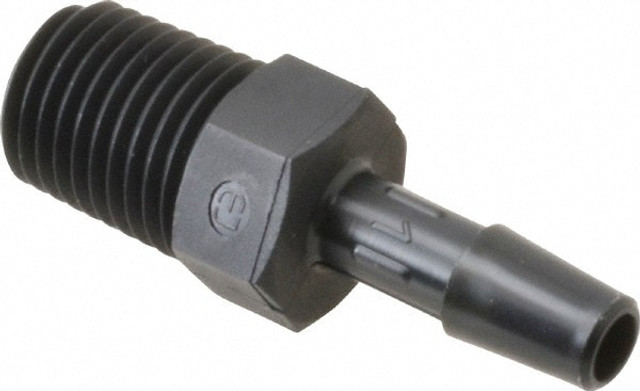 MSC A4-4BN Barbed Tube Adapter: Single Barb, 1/4" Barb, 1/4" NPT