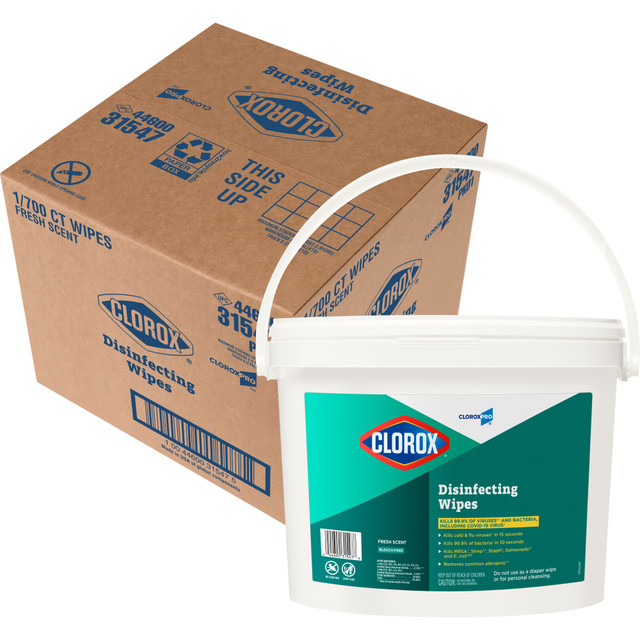 THE CLOROX COMPANY Clorox 31547  Disinfecting Wipes, 7in x 7in, Fresh Scent, Pack Of 700 Wipes