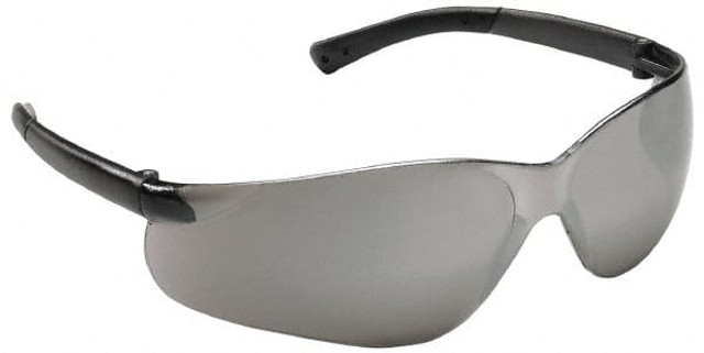 MCR Safety BK117 Safety Glass: Scratch-Resistant, Polycarbonate, Silver Mirror Lenses, Frameless, UV Protection