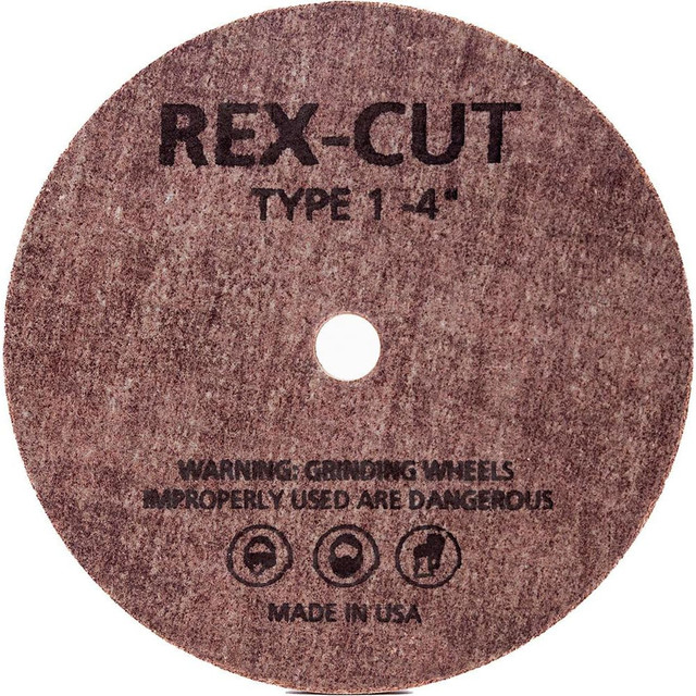 Rex Cut Abrasives 142446 Deburring Wheels; Wheel Diameter (Inch): 4 ; Face Width (Inch): 1/8 ; Center Hole Size (Inch): 1/4 ; Abrasive Material: Aluminum Oxide ; Grade: Very Fine ; Wheel Type: Type 1