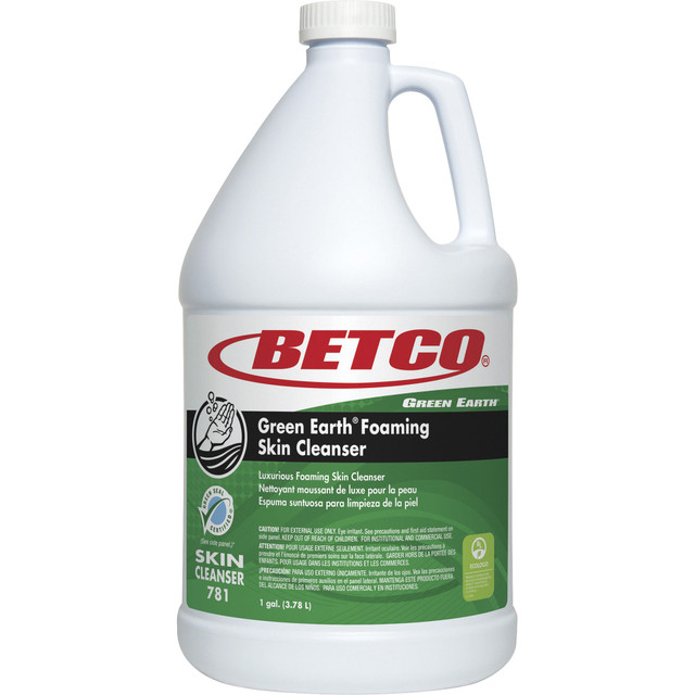 BETCO CORPORATION BET7810400 Green Earth Foaming Skin Cleanser, Clean Scent, 1 Gallon, Case Of 4 Bottles