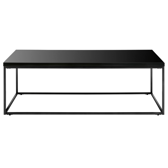 EURO STYLE, INC. 09941BLK Eurostyle Teresa Rectangle Coffee Table, 15-1/2inH x 47inW x 23-1/2inD, Matte Black/High Gloss Black