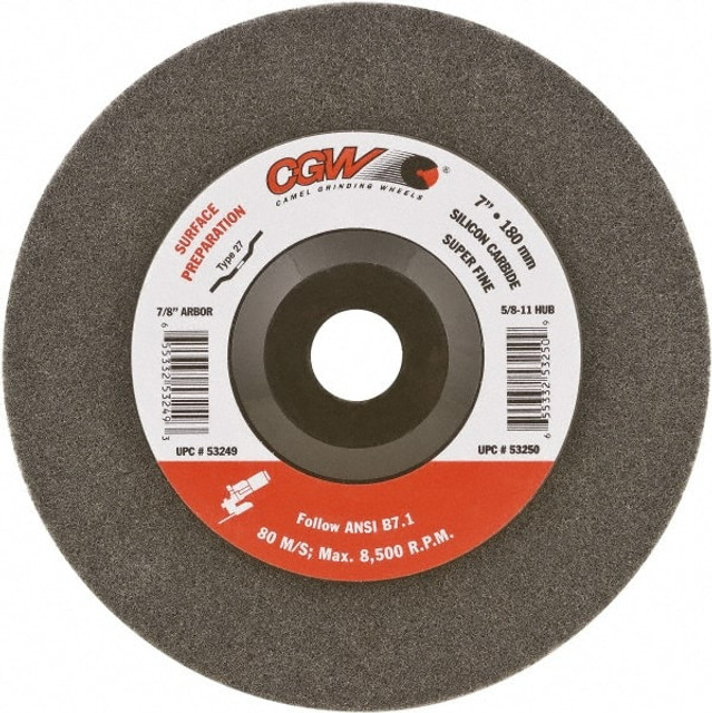 CGW Abrasives 53248 Deburring Disc: 4-1/2" Dia, Very Fine Grade, Silicon Carbide